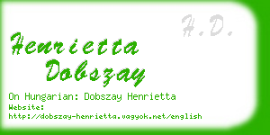 henrietta dobszay business card